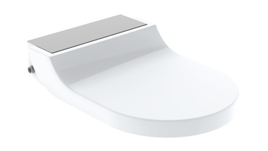 Siège adaptable pour WC-douche AquaClean Tuma Comfort avec plaque de finition design en acier inoxydable brossé
